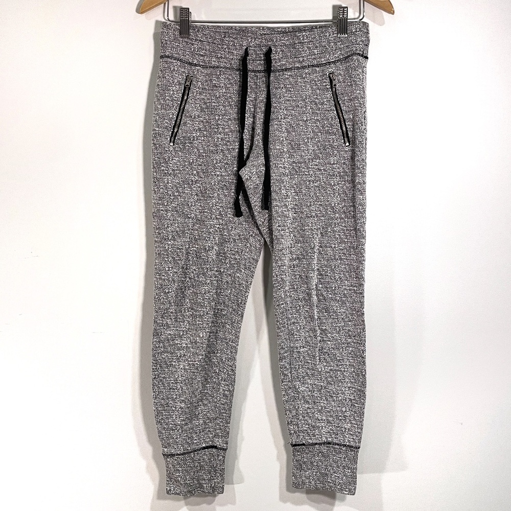 AEO Joggers Womens Small Drawstring Waist Gray Heather Cropped Length Cotton